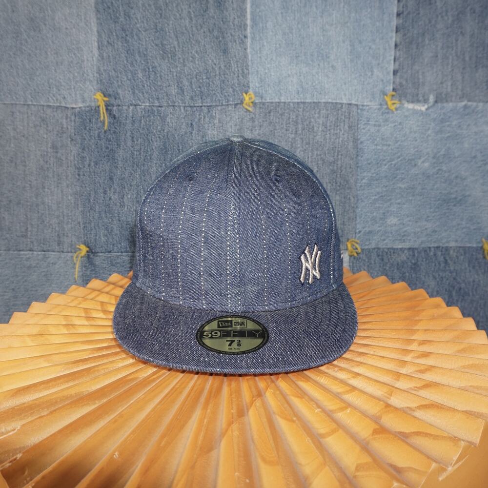 7 3/8 58.7CM- Vintage / Y2K Yankees Sashiko Style Fitted Cap
